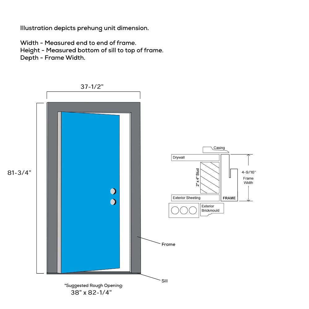 Primed Steel Prehung Door with Clear Low-E Glass 36" x 80" Z964442