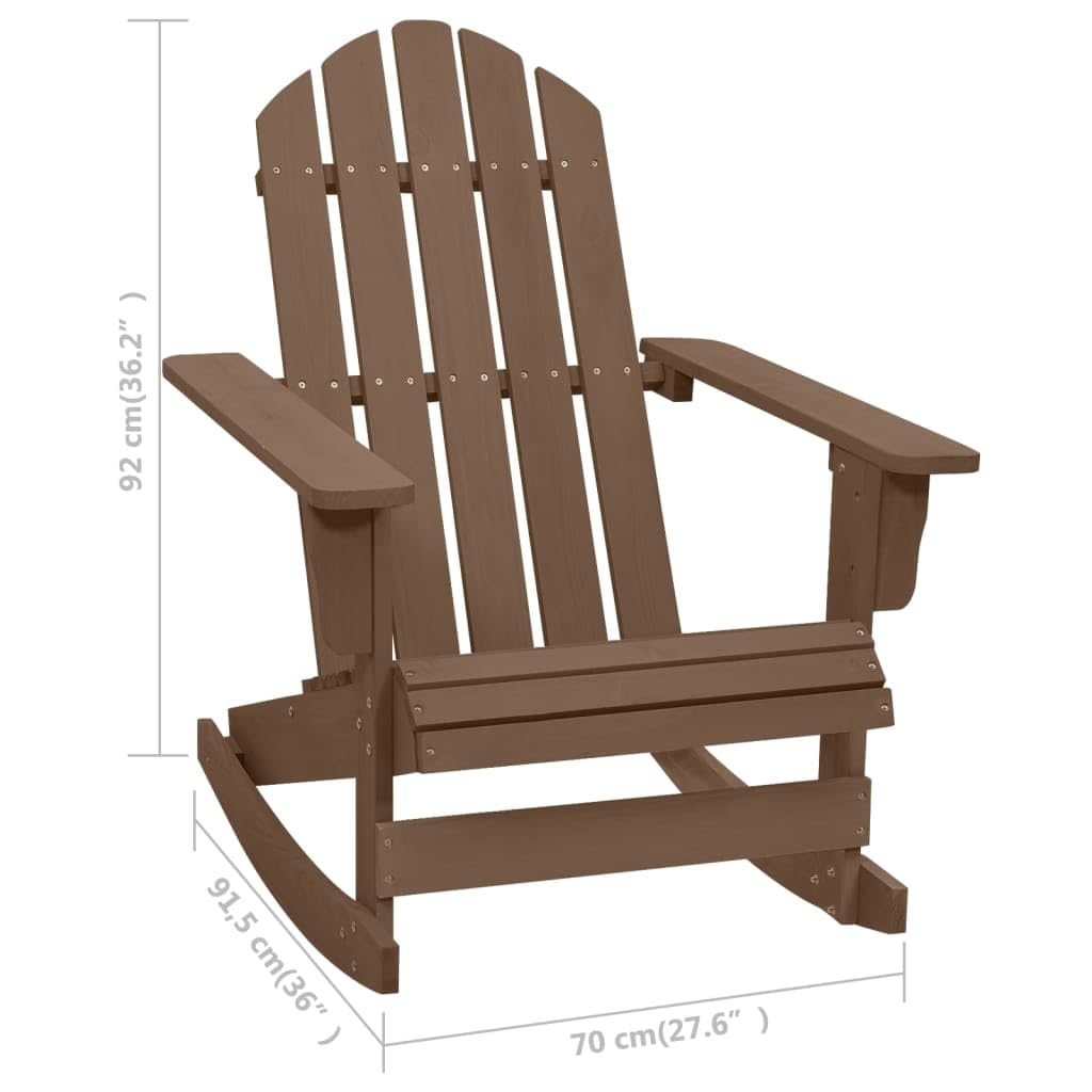 Weathered Brown Solid Pine Hardwood Rocking Chair V593499