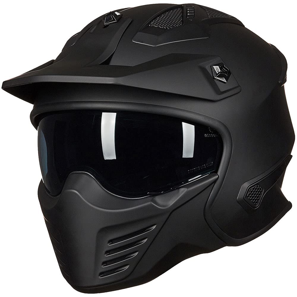 Open Face 3/4 Half Motorcycle Helmet DOT Matte Black M M840892