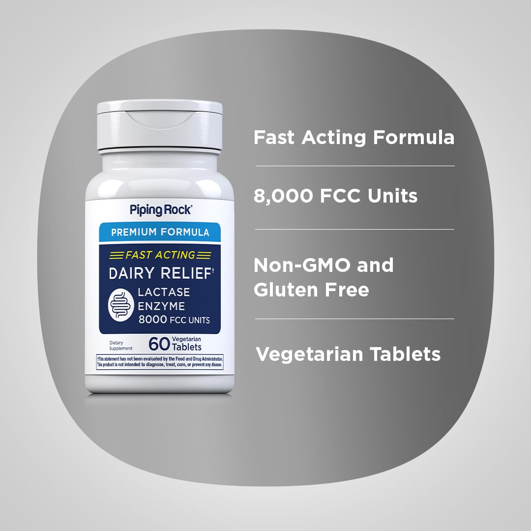 Lactase Enzyme 8000 FCC 60 Tablets H97086