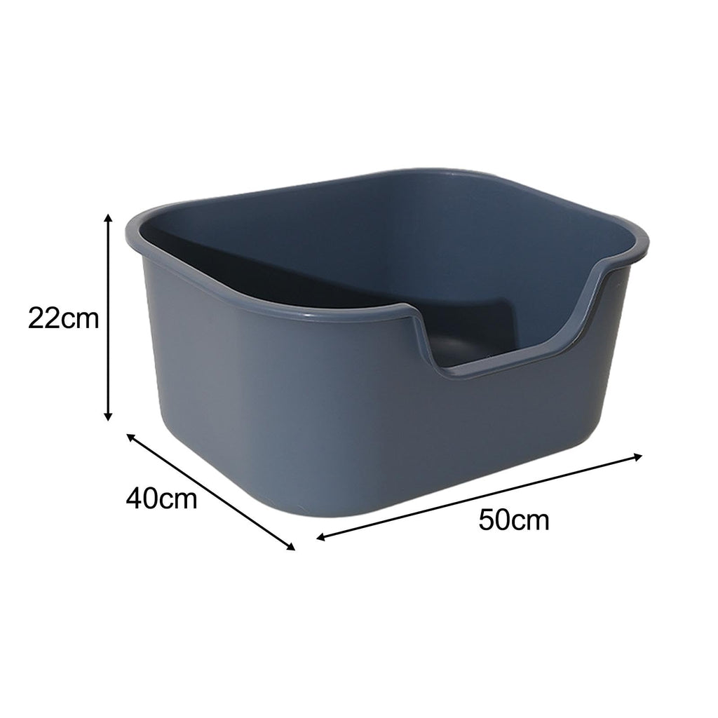 Open Top Cat Litter Tray with High Sides, Gray R6151