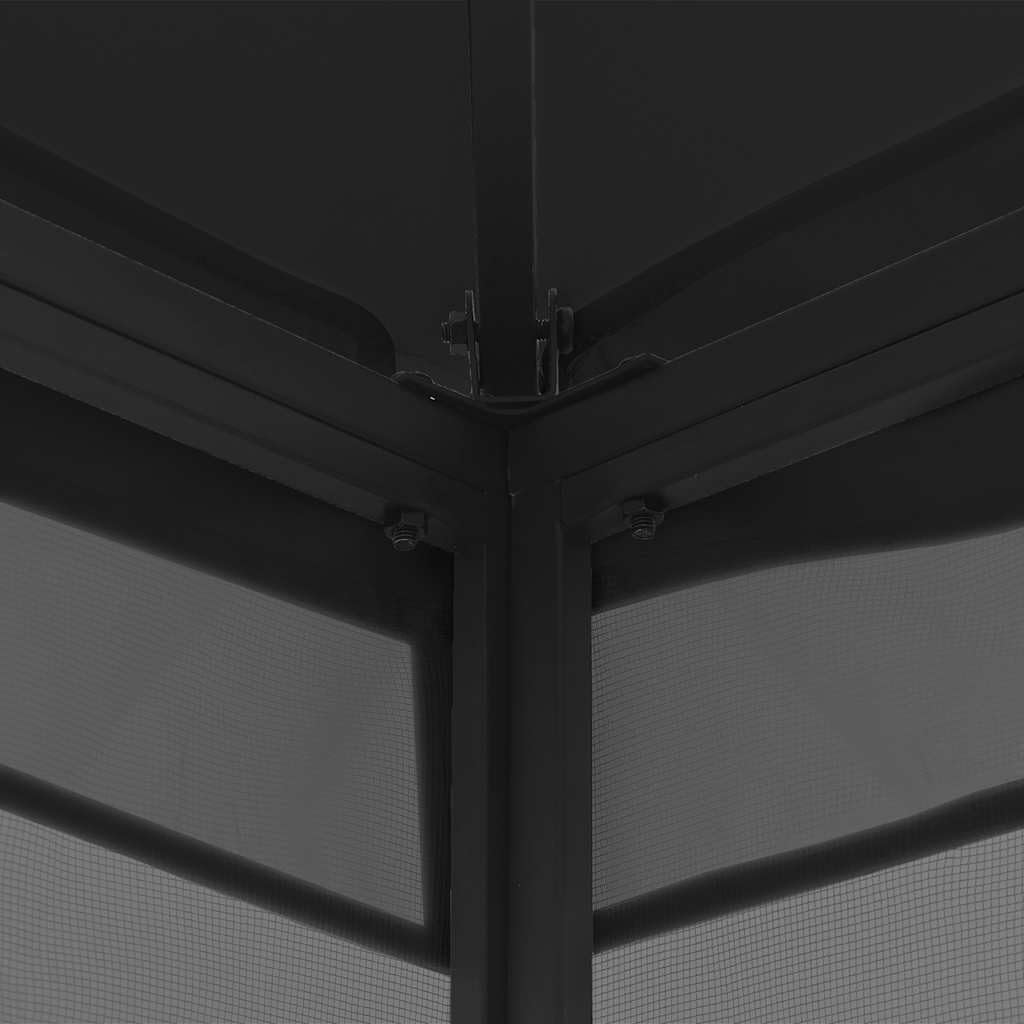 Gazebo with Nets 9.8'x13.1'x8.7' Anthracite Steel Frame UV-Proof Polyester Fabric O4077