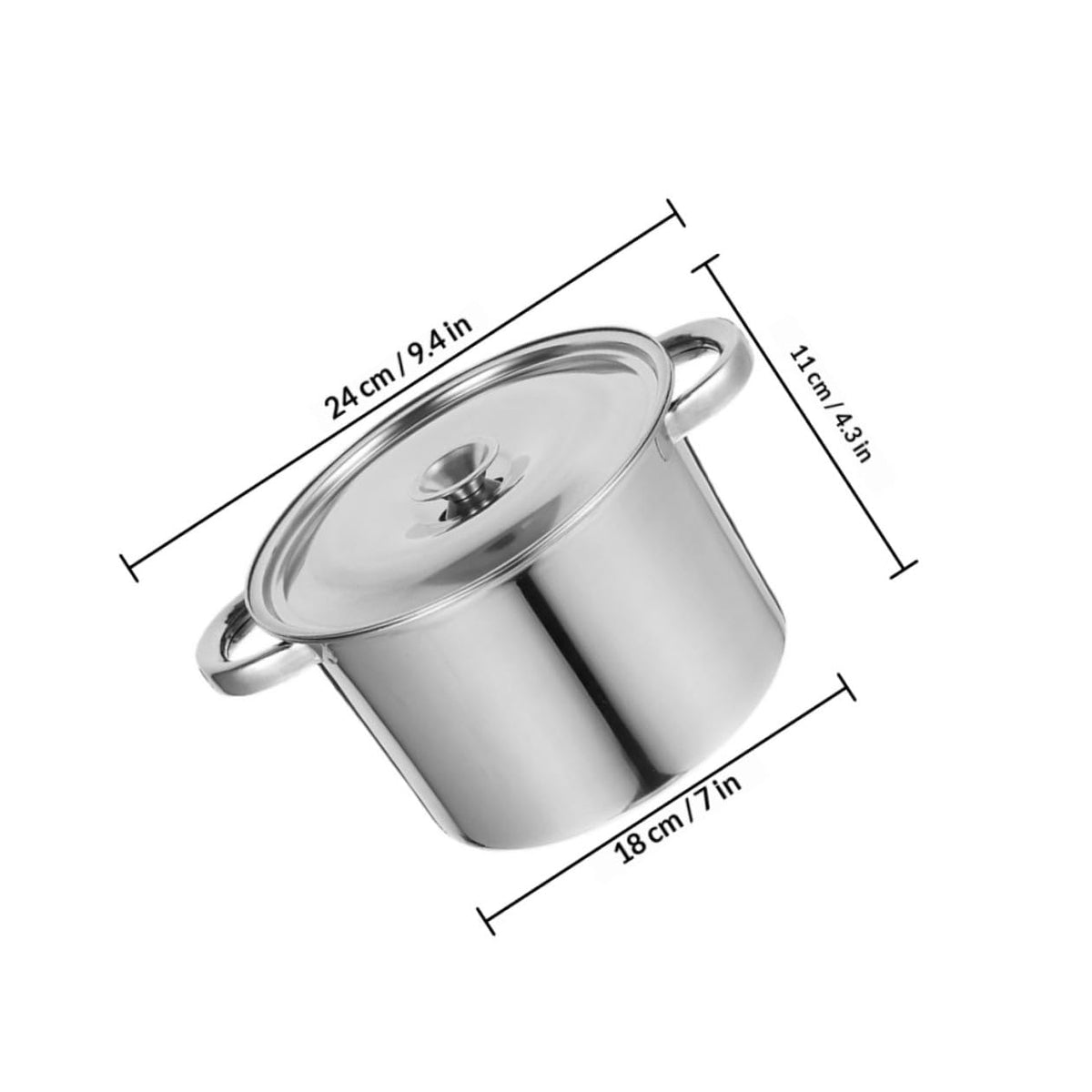 Stainless Steel Double Handle Soup Pot with Lid F19118