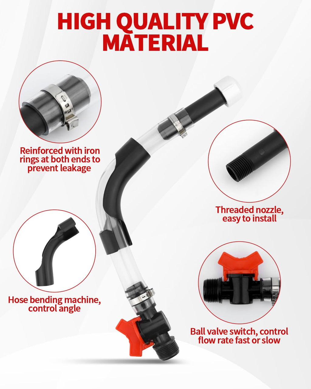 15 Inch Fuel Filler Hose Spout Replacement with Ball Valve F6228