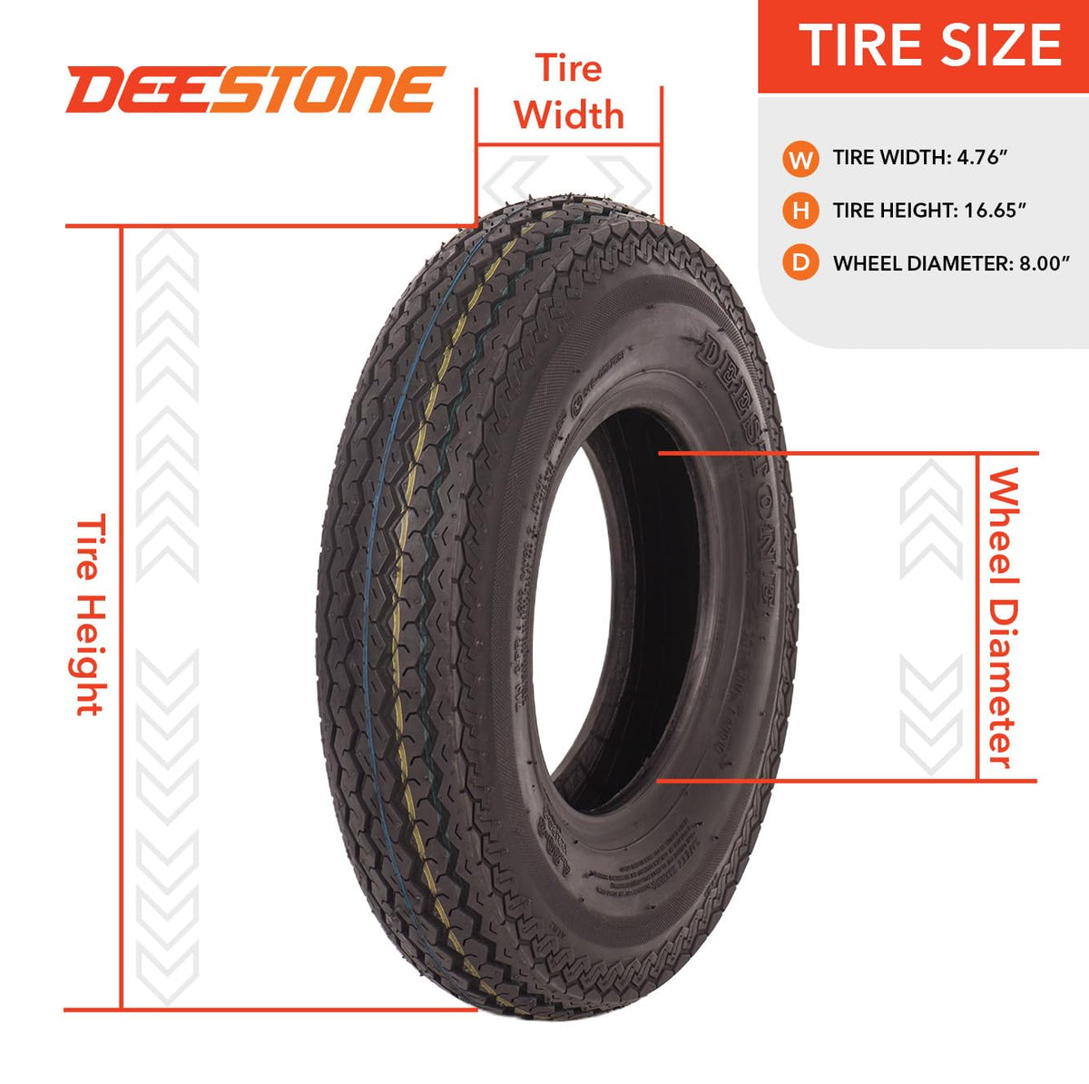 4.80-8 2 Tires 6 Ply Trailer A740