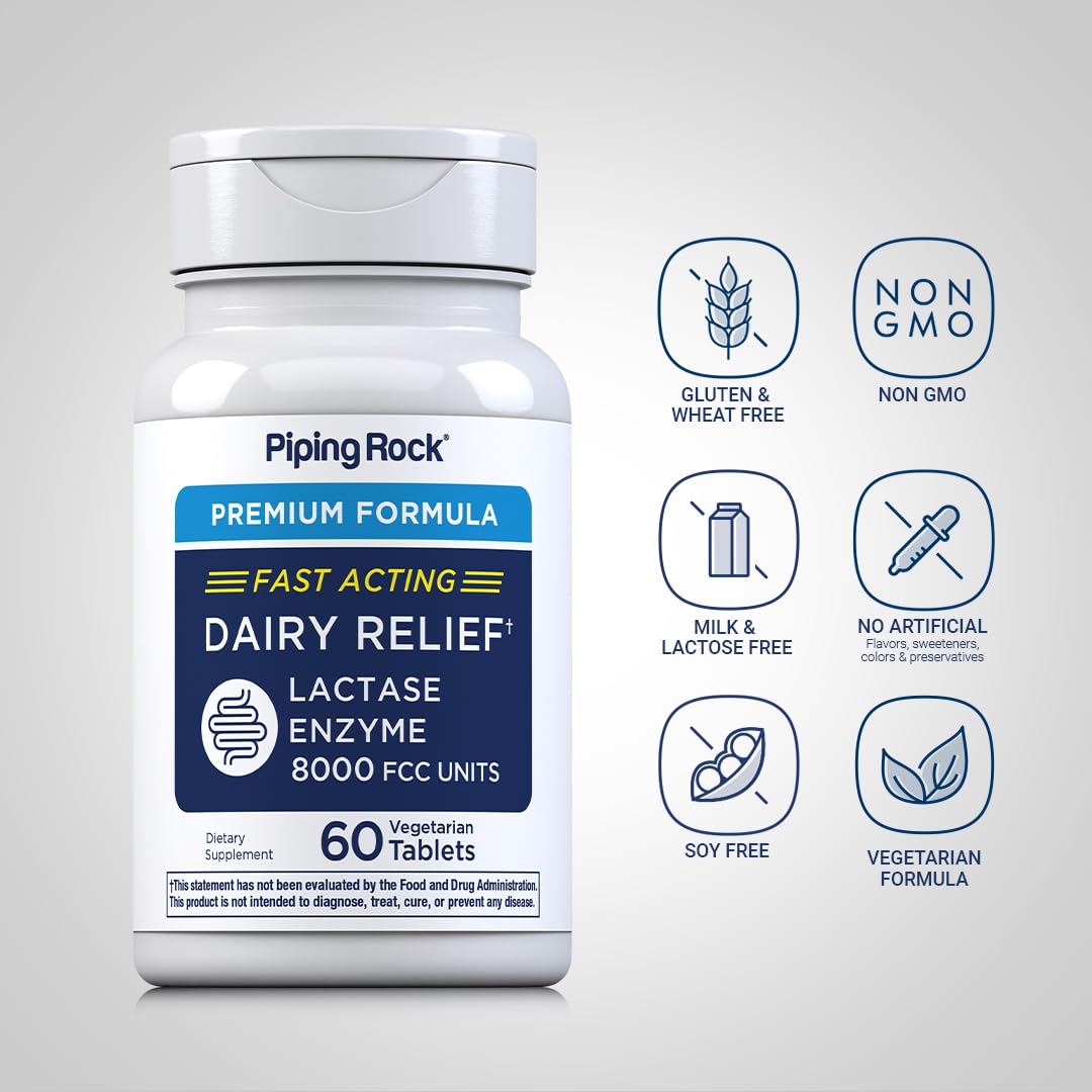 Lactase Enzyme 8000 FCC 60 Tablets H97086