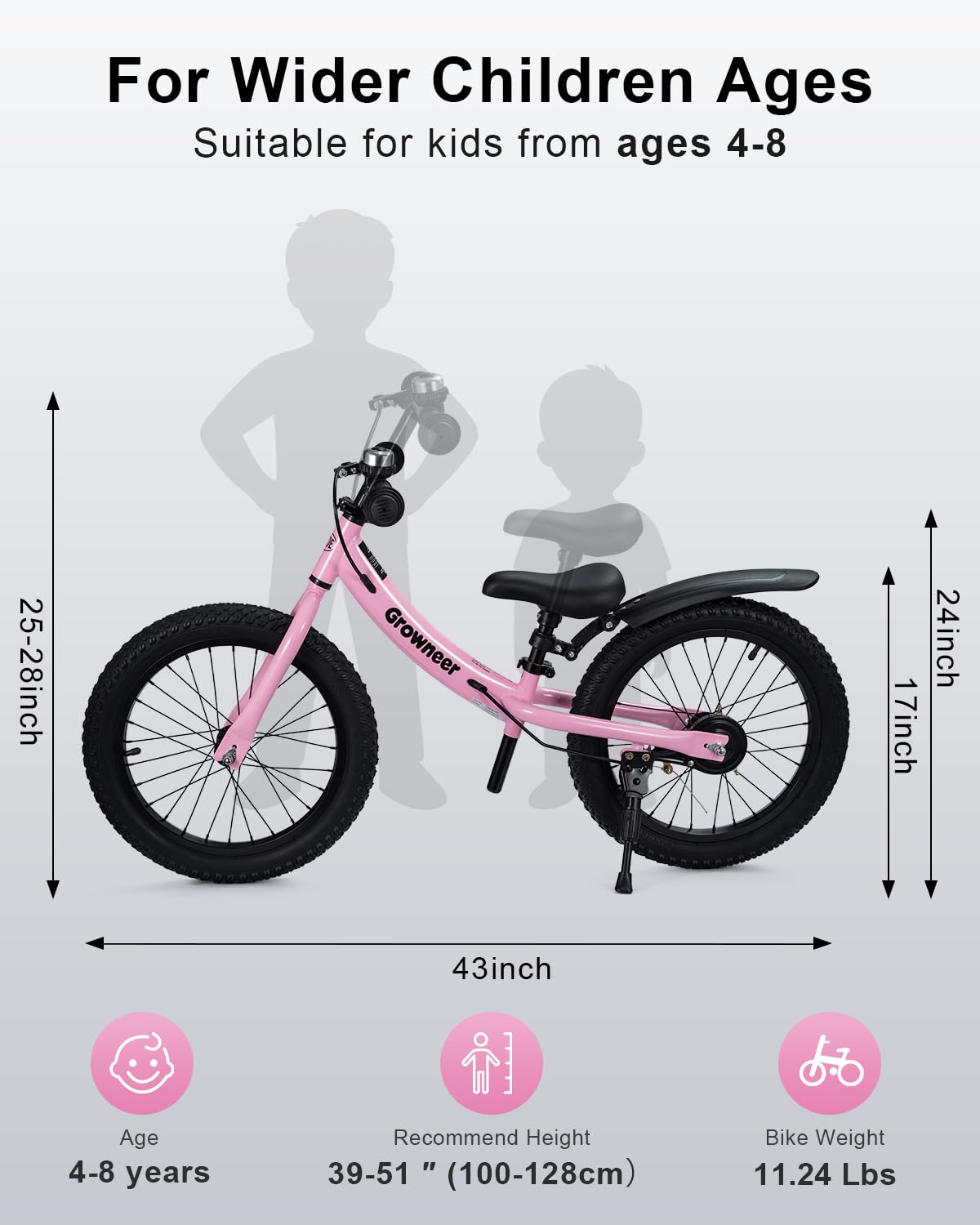 16" Pink Kids Balance Bike B278947