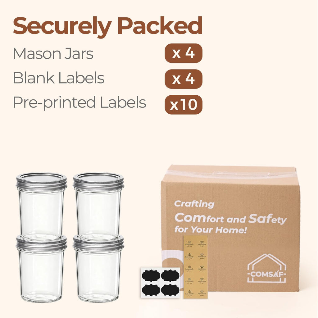 16 oz Wide Mouth Mason Jars 4 Pack A534