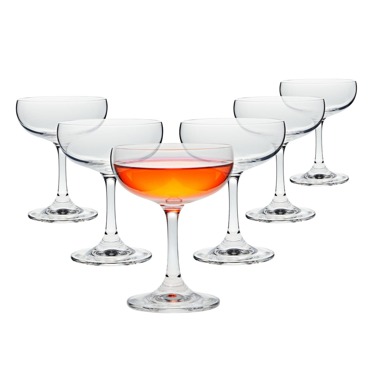6 Count 7 oz Clear Coupe Glasses V90219