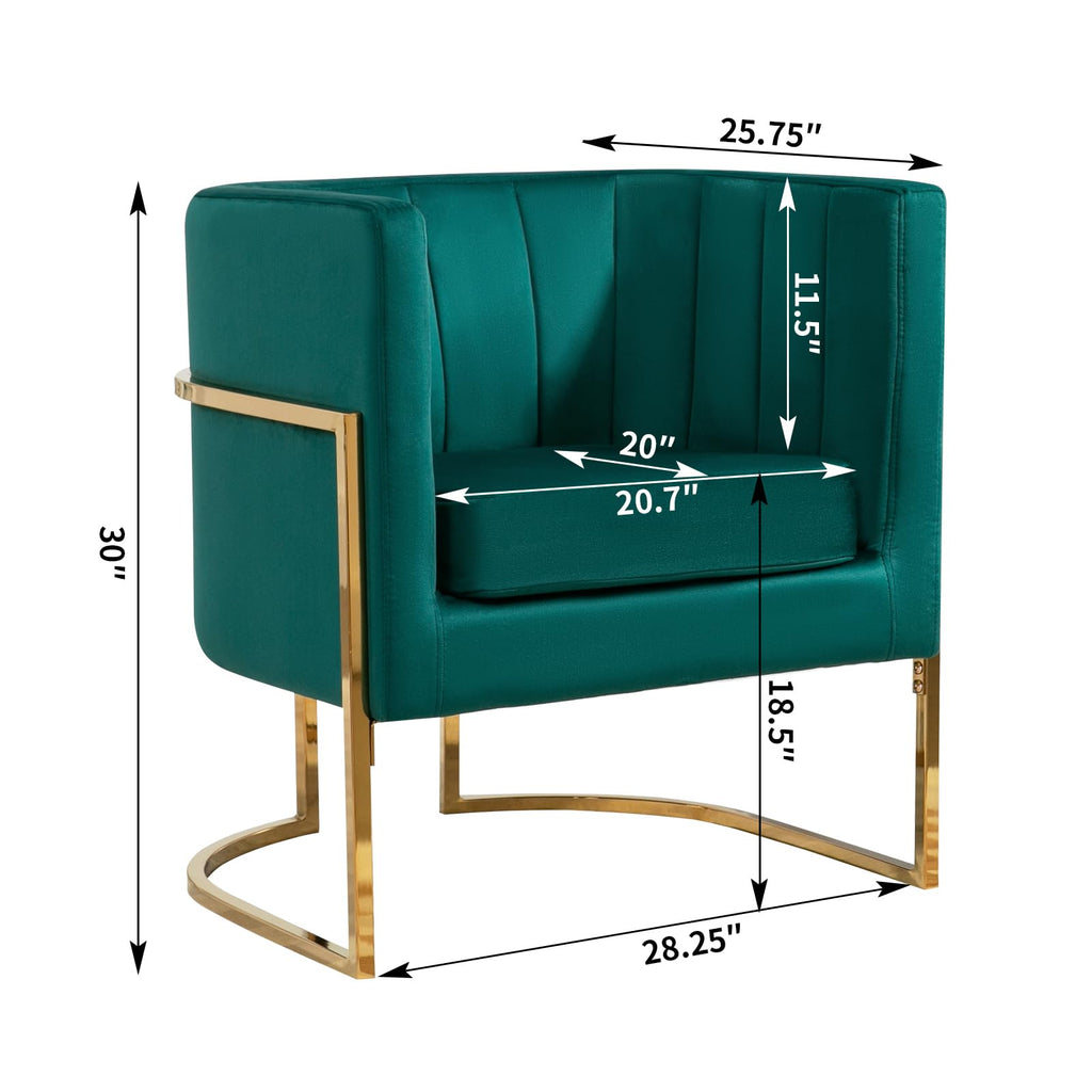 Velvet Accent Chairs Set of 2 Green B4385