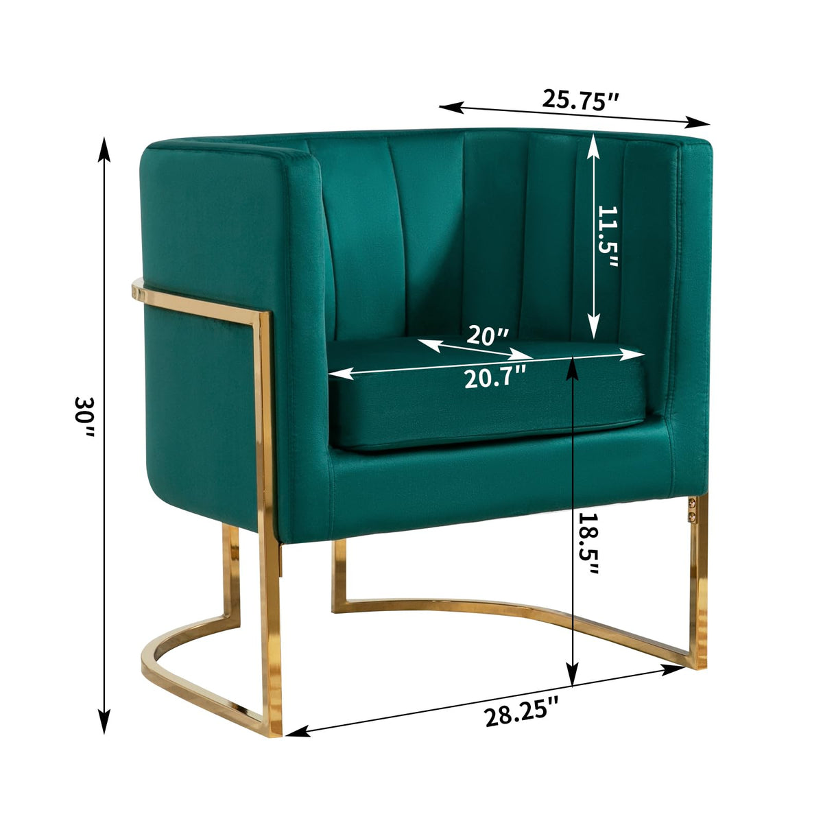 Velvet Accent Chairs Set of 2 Green B4385