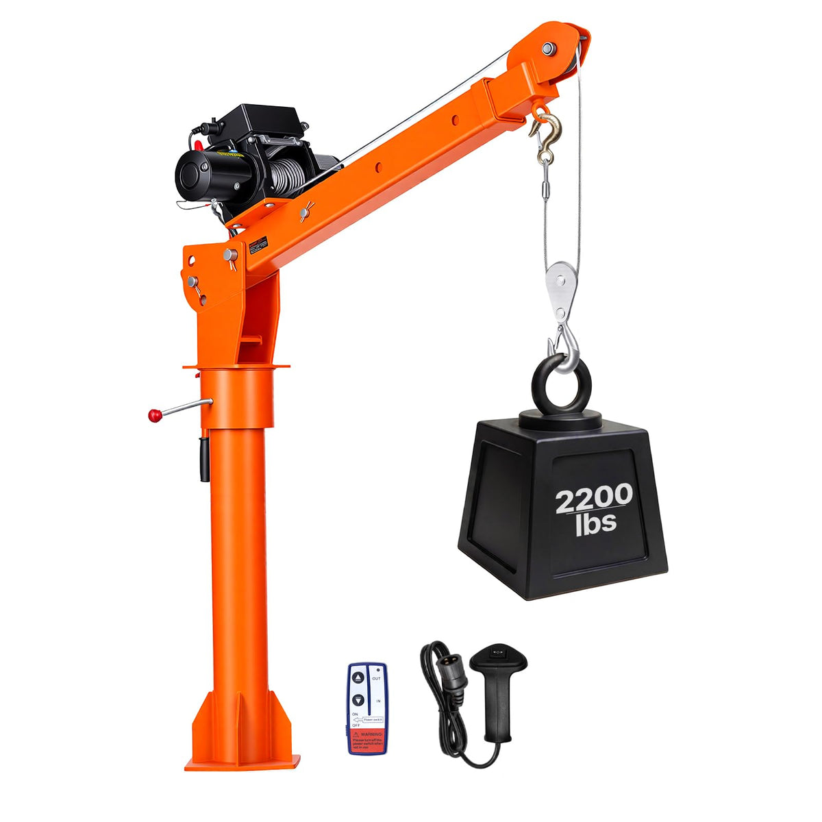 Electric Truck Crane with 12V Electric Winch and 360° Rotating Telescopic Boom F227