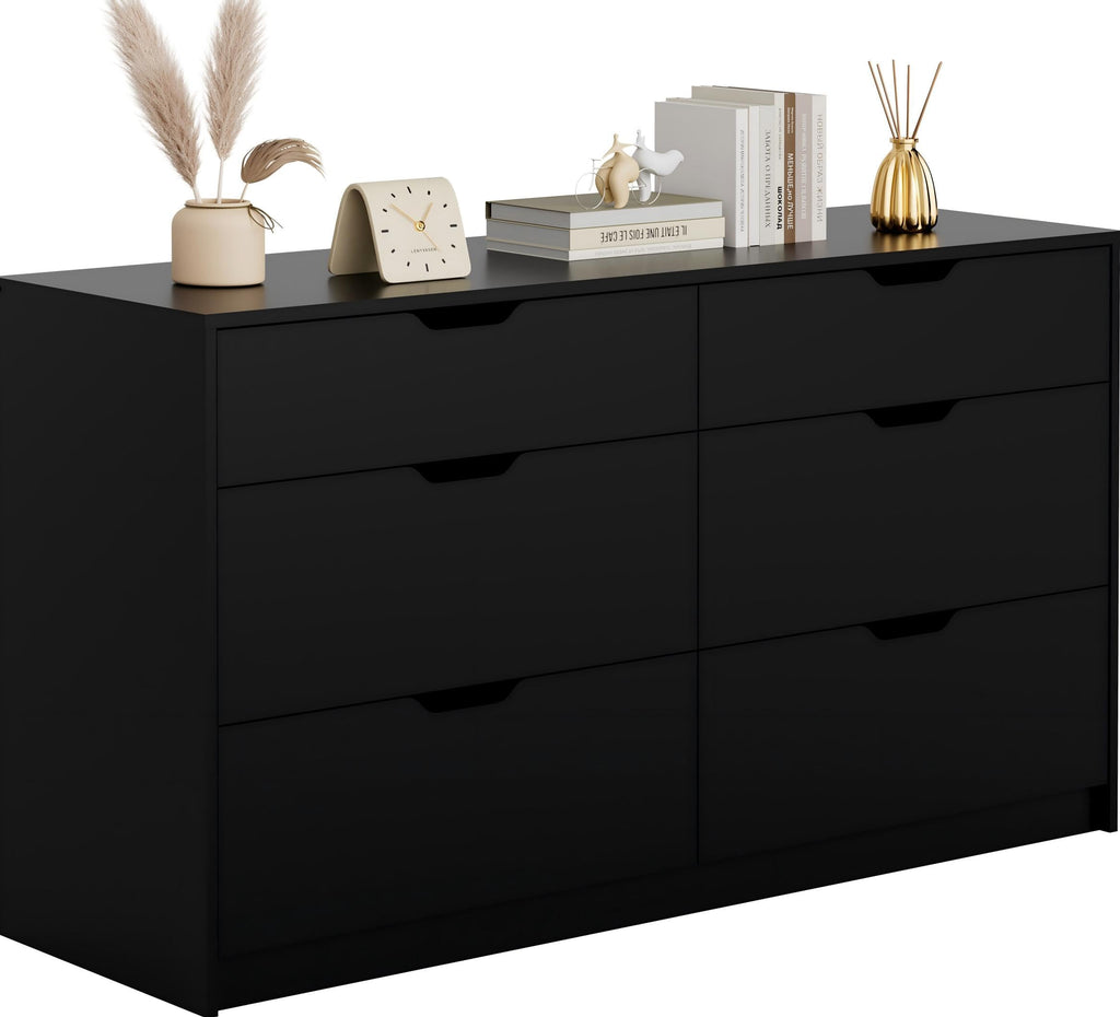 Black 6 Drawer Dresser D4641