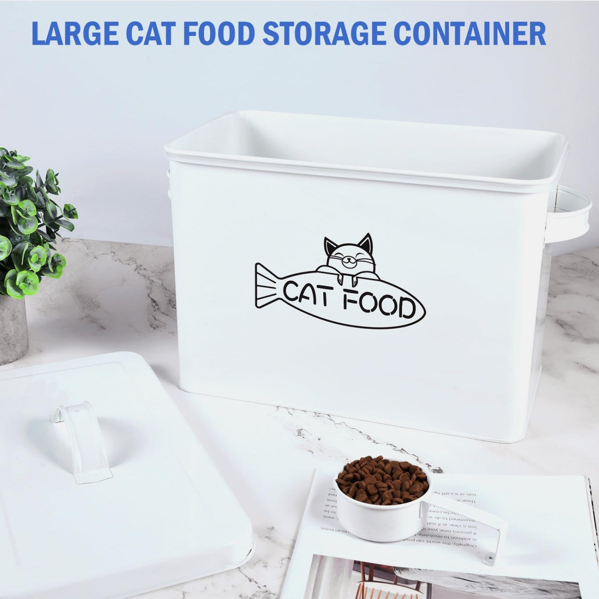 Large Airtight Pet Food Storage Container with Lid and Scoop 12-13 lbs Q954