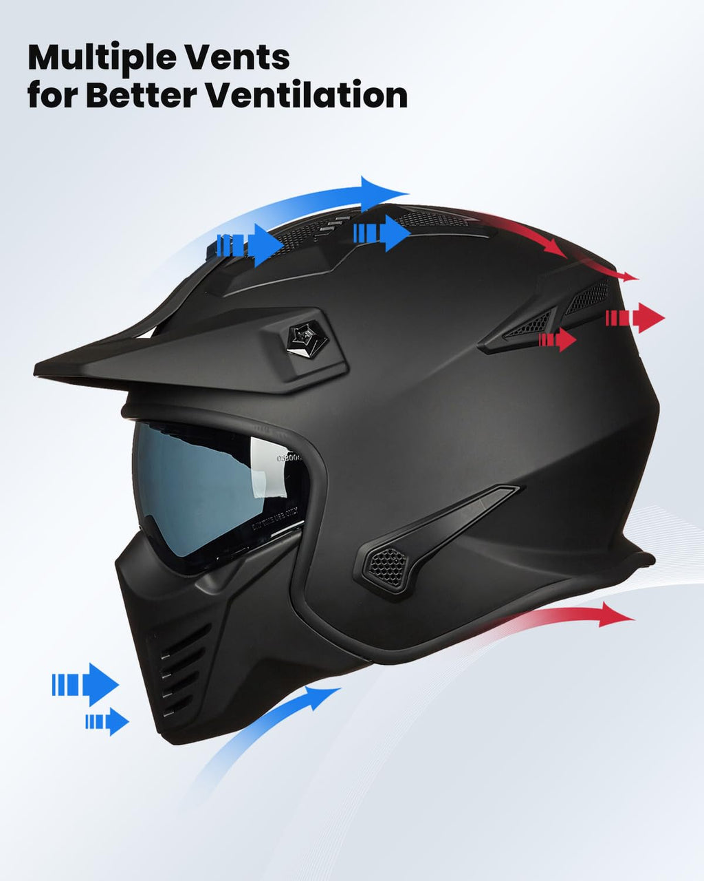 Open Face 3/4 Half Motorcycle Helmet DOT Matte Black M M840892