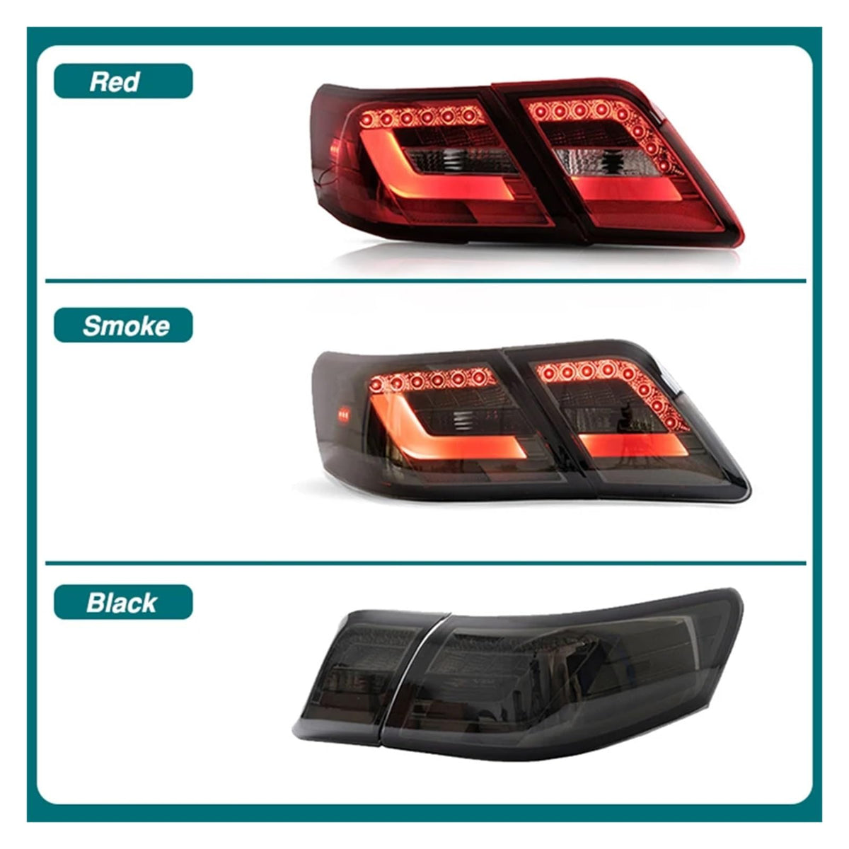 12V LED Tail Lights 2PCS Smoke X812