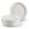 34oz Stoneware Pasta Bowls Set of 4 Speckled White R436