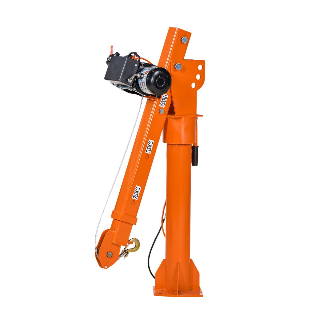 Electric Truck Crane with 12V Electric Winch and 360° Rotating Telescopic Boom F227