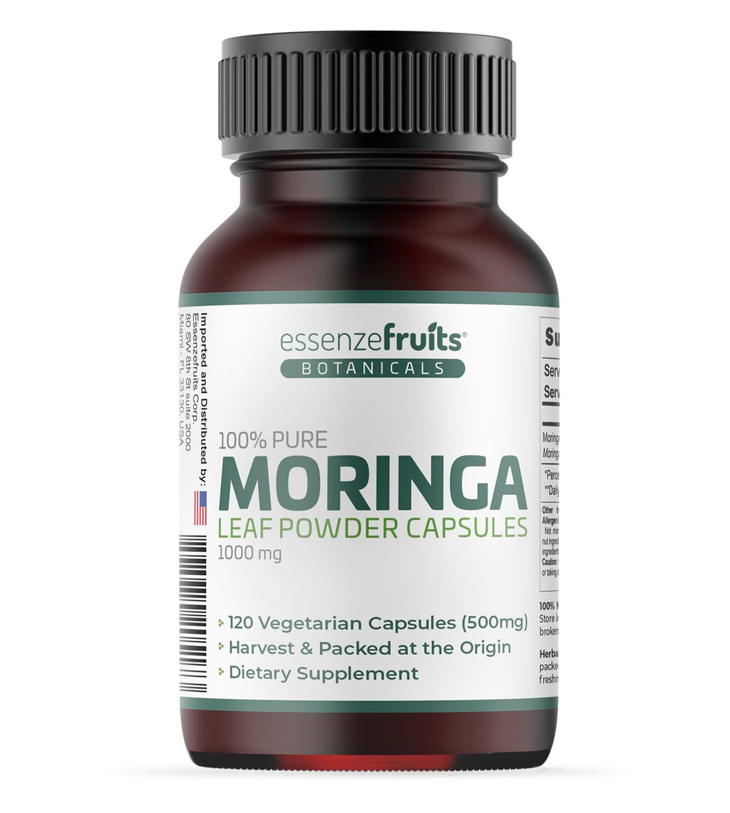 Moringa Capsules 120 Vegan Caps 1000mg Leaf Powder S4463