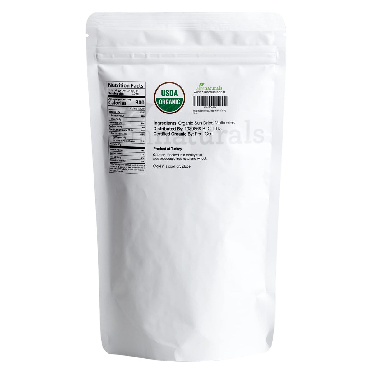 Dried White Mulberries 2 Lbs U7731