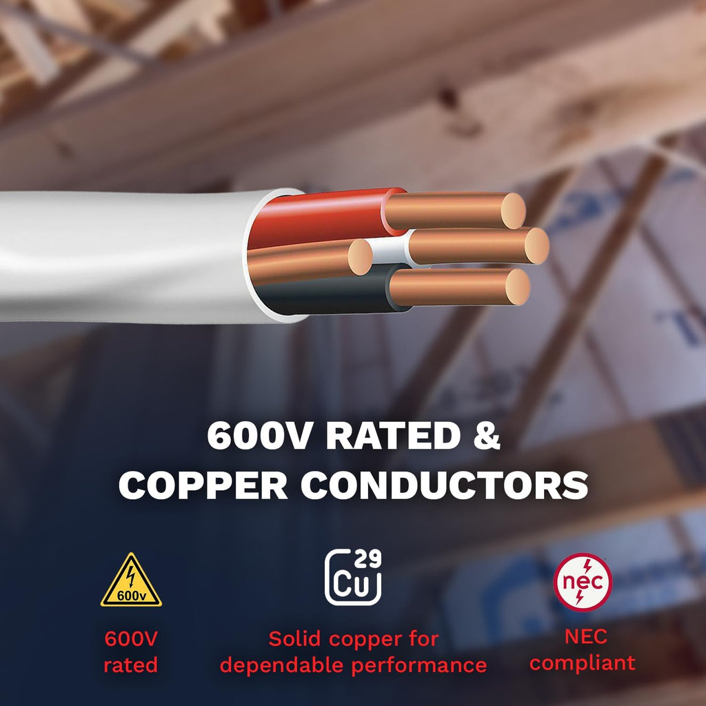 14 Gauge 3 Conductor NM-B Electrical Wire 100 Ft Y22343