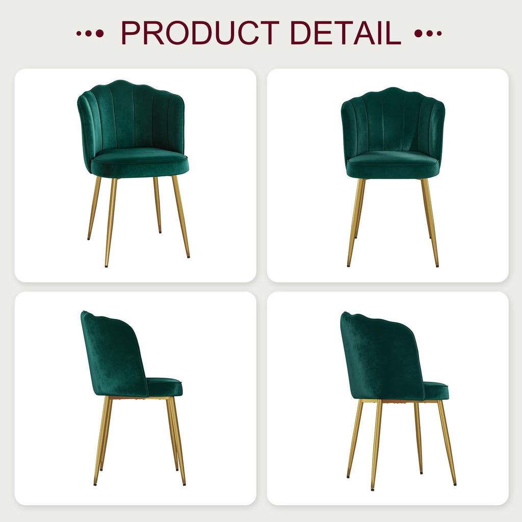 Velvet Dining Chairs Set of 2 Green G5710