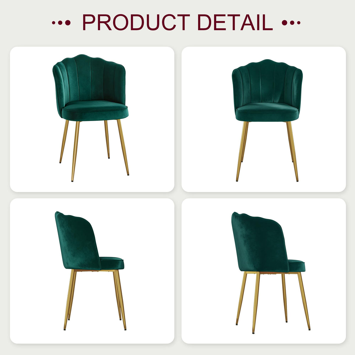 Velvet Dining Chairs Set of 2 Green G5710