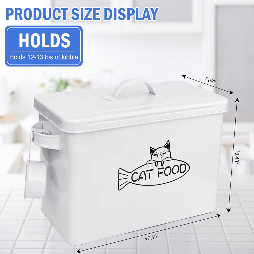 Large Airtight Pet Food Storage Container with Lid and Scoop 12-13 lbs Q954