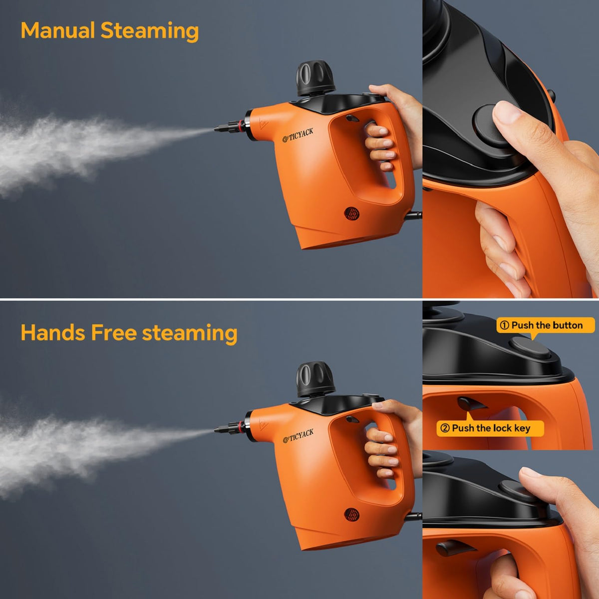 Handheld Steam Cleaner 500ML 16 PCS Orange W158