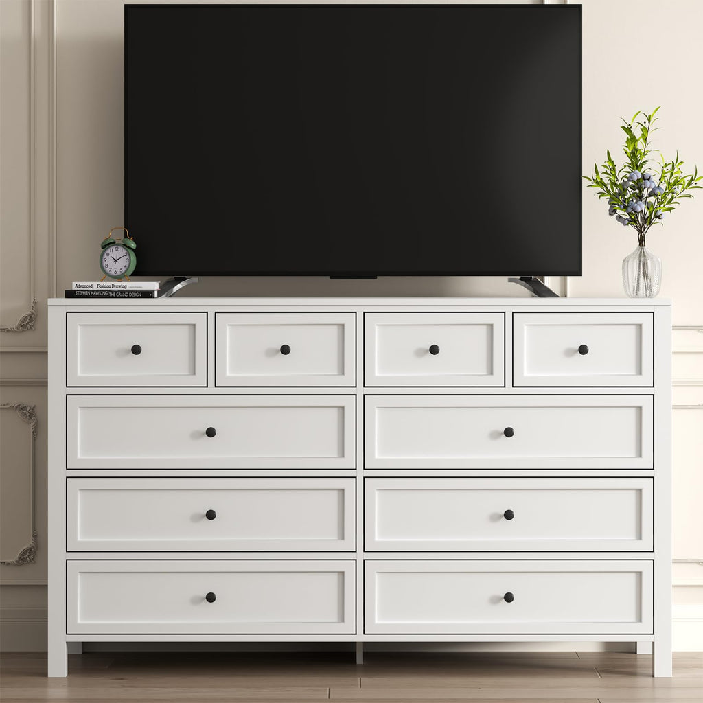 White 10 Drawers Dresser J8631
