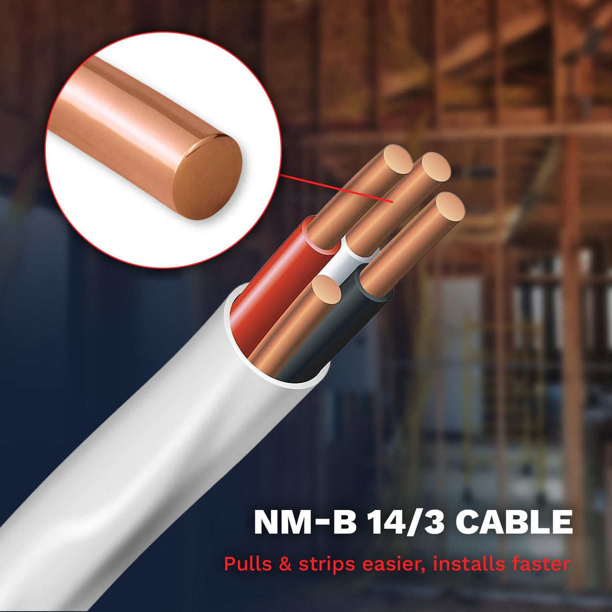 14 Gauge 3 Conductor NM-B Electrical Wire 100 Ft Y22343