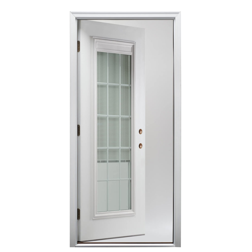 Primed Steel Prehung Door with Clear Low-E Glass 36" x 80" Z964442