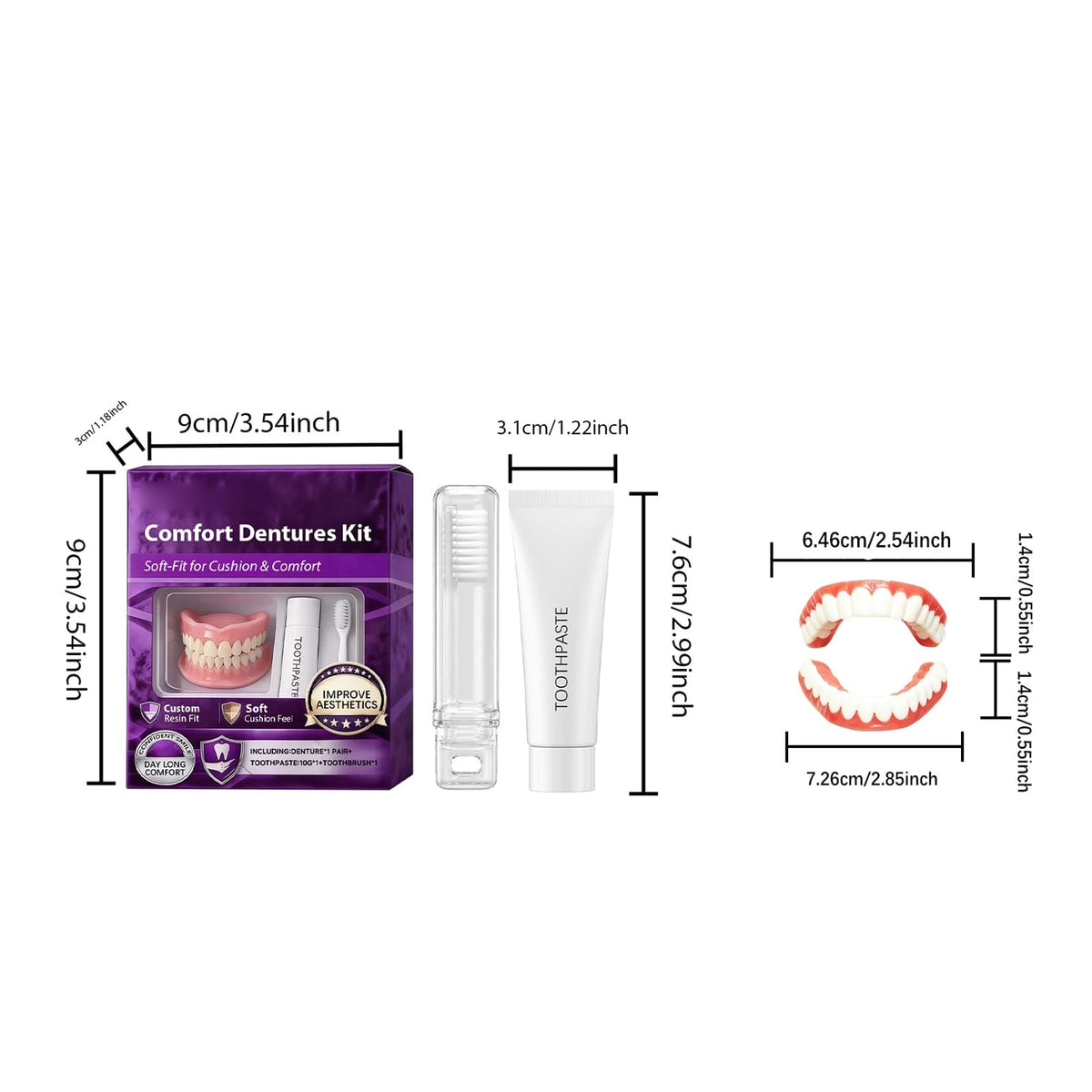 Silicone Dentures Upper & Lower Set J559329