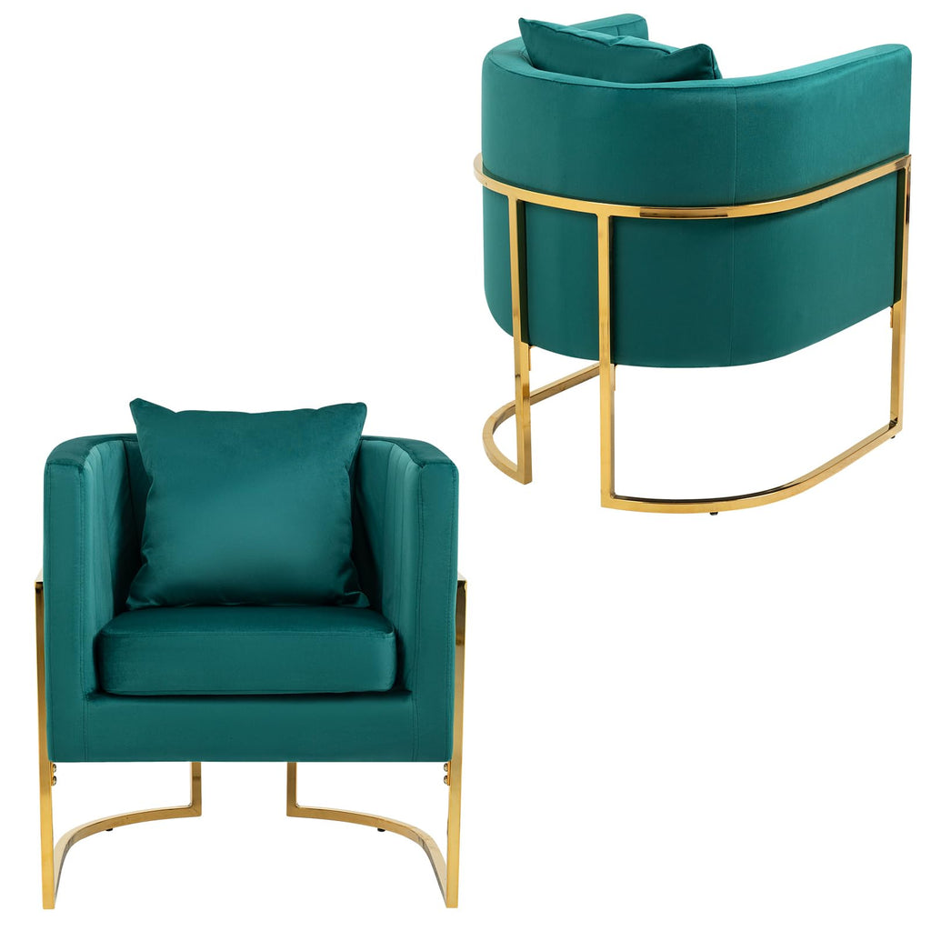 Velvet Accent Chairs Set of 2 Green B4385