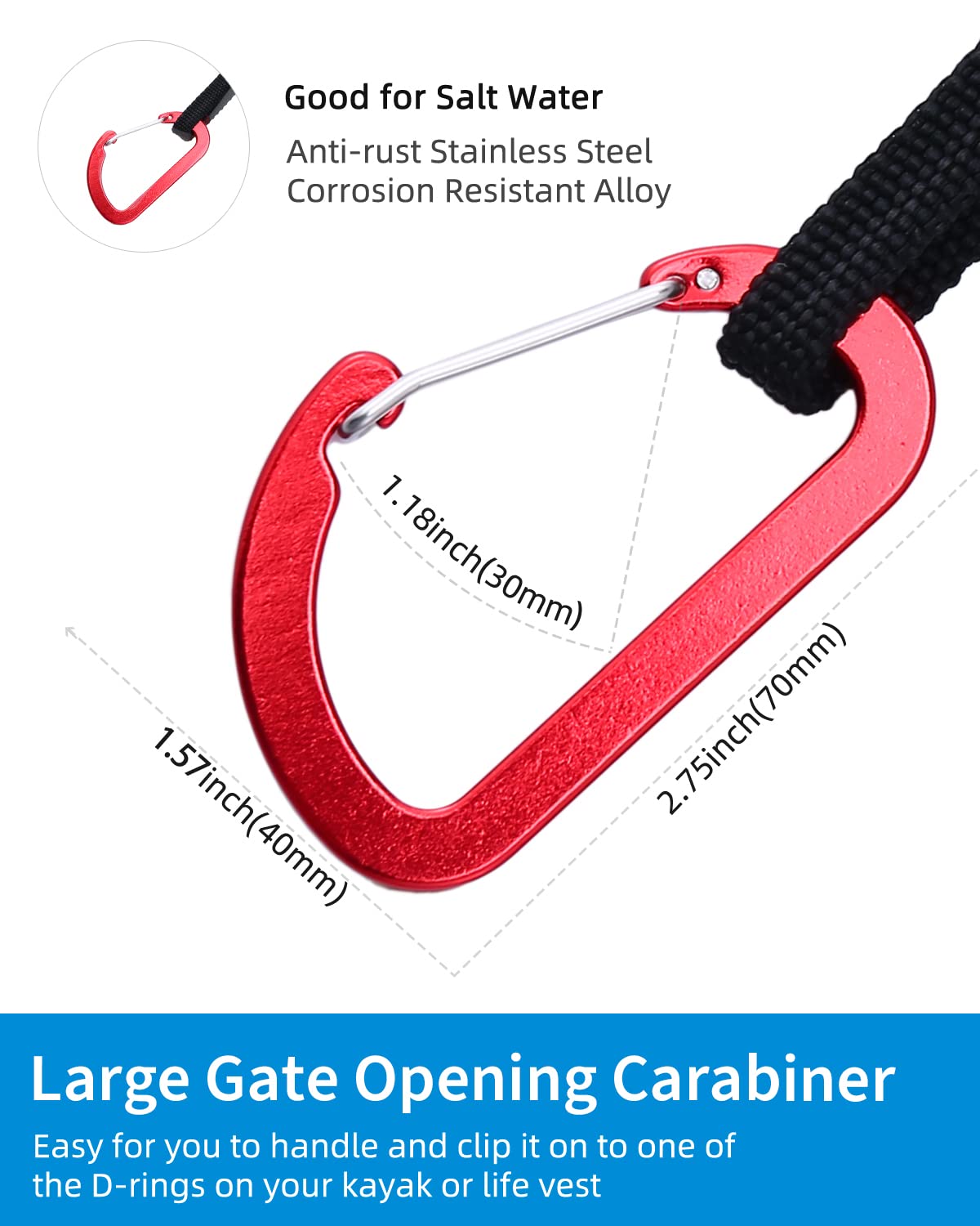 Stretchable Kayak Paddle Leash 4-7ft B90082