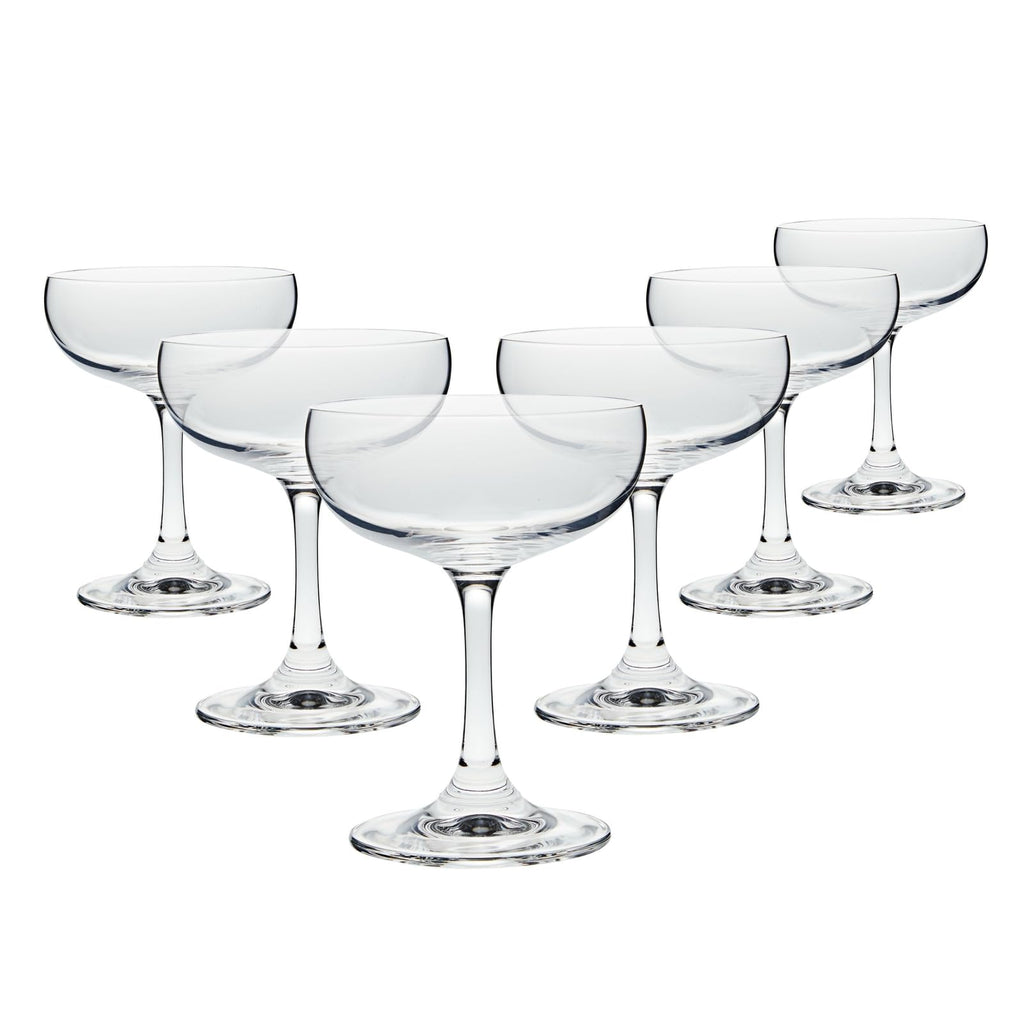 6 Count 7 oz Clear Coupe Glasses V90219