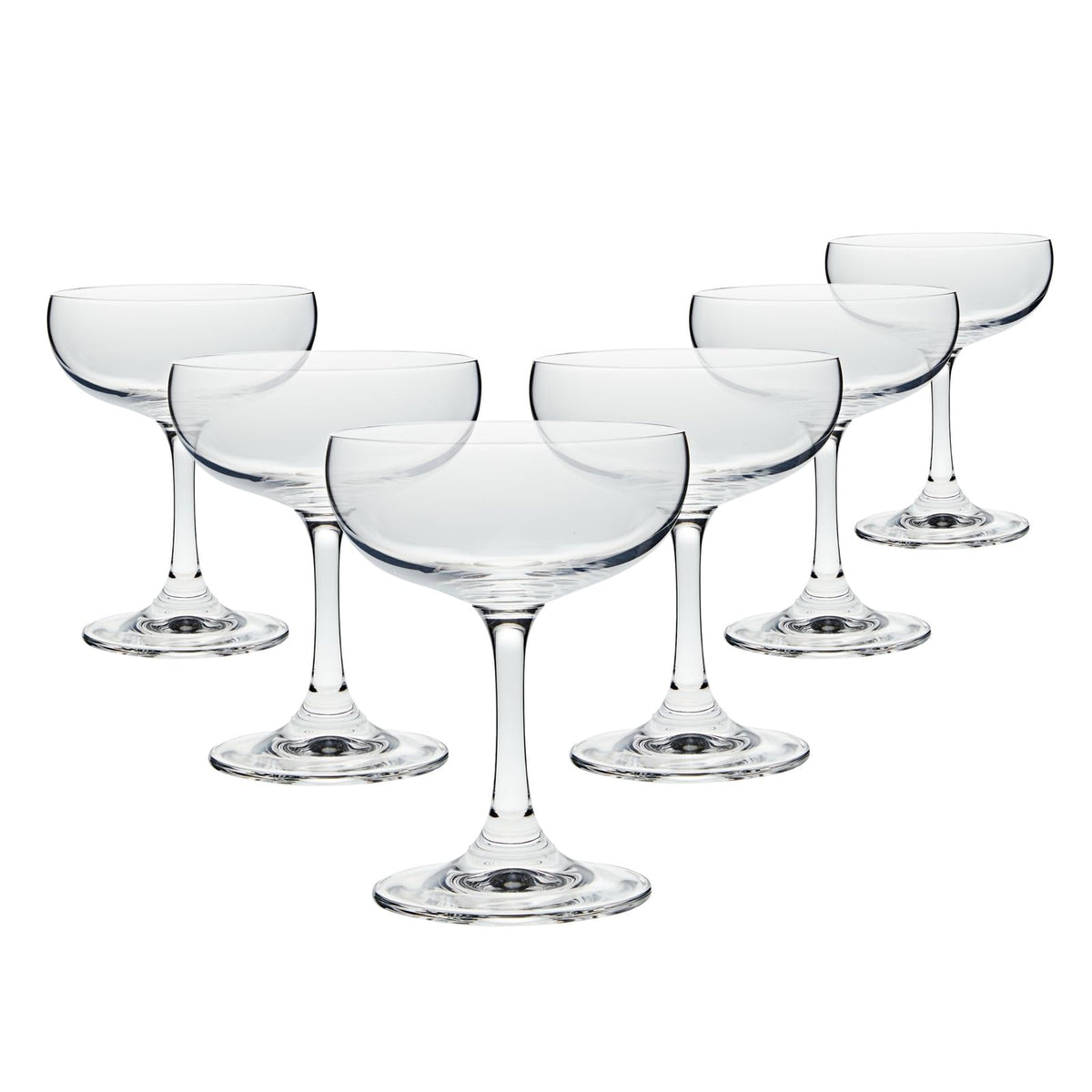 6 Count 7 oz Clear Coupe Glasses V90219