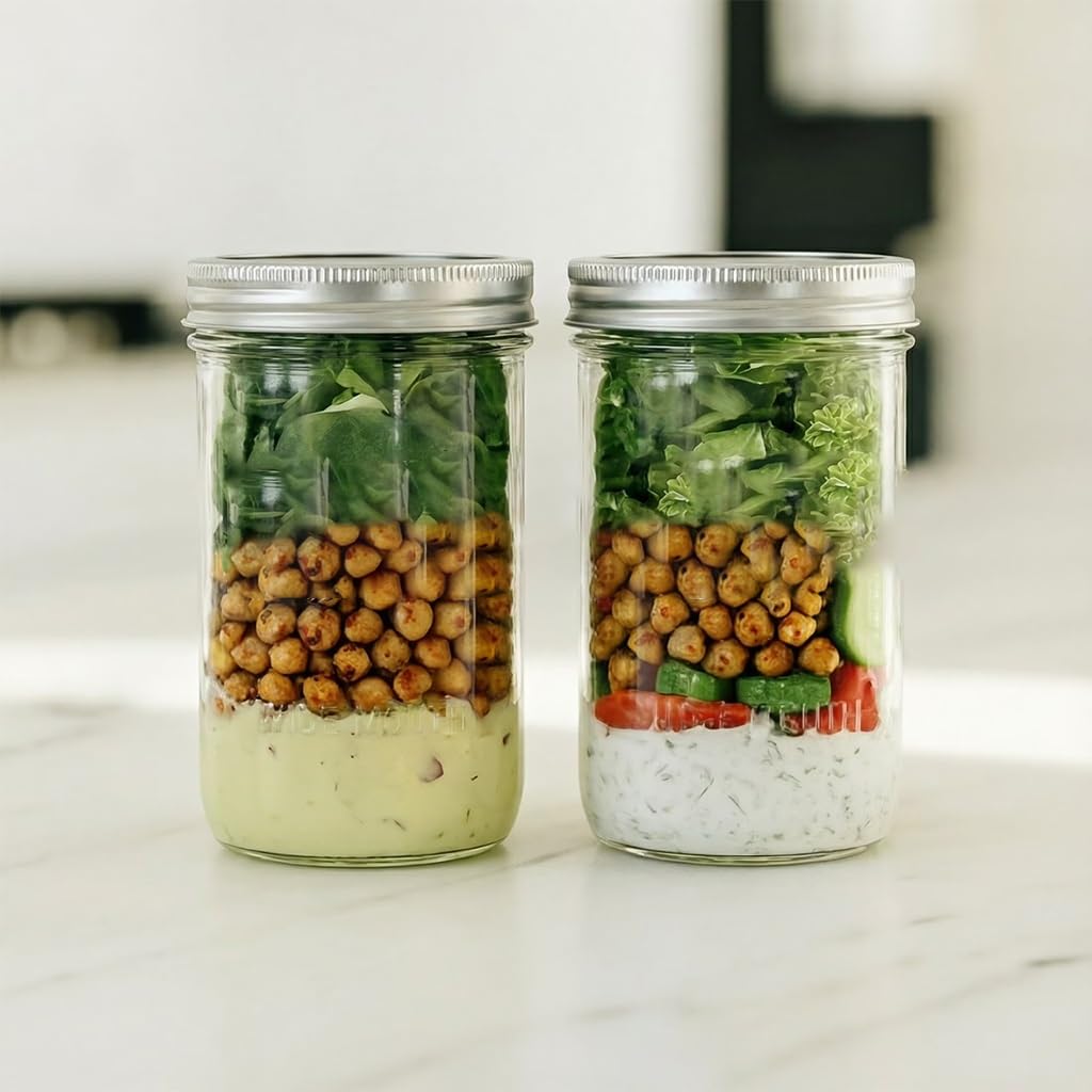16oz Regular Mouth Glass Canning Jars With Lids, 12 Count Y635