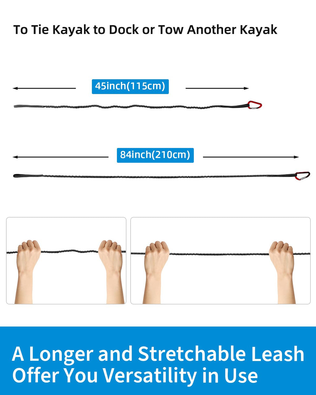 Stretchable Kayak Paddle Leash 4-7ft B90082