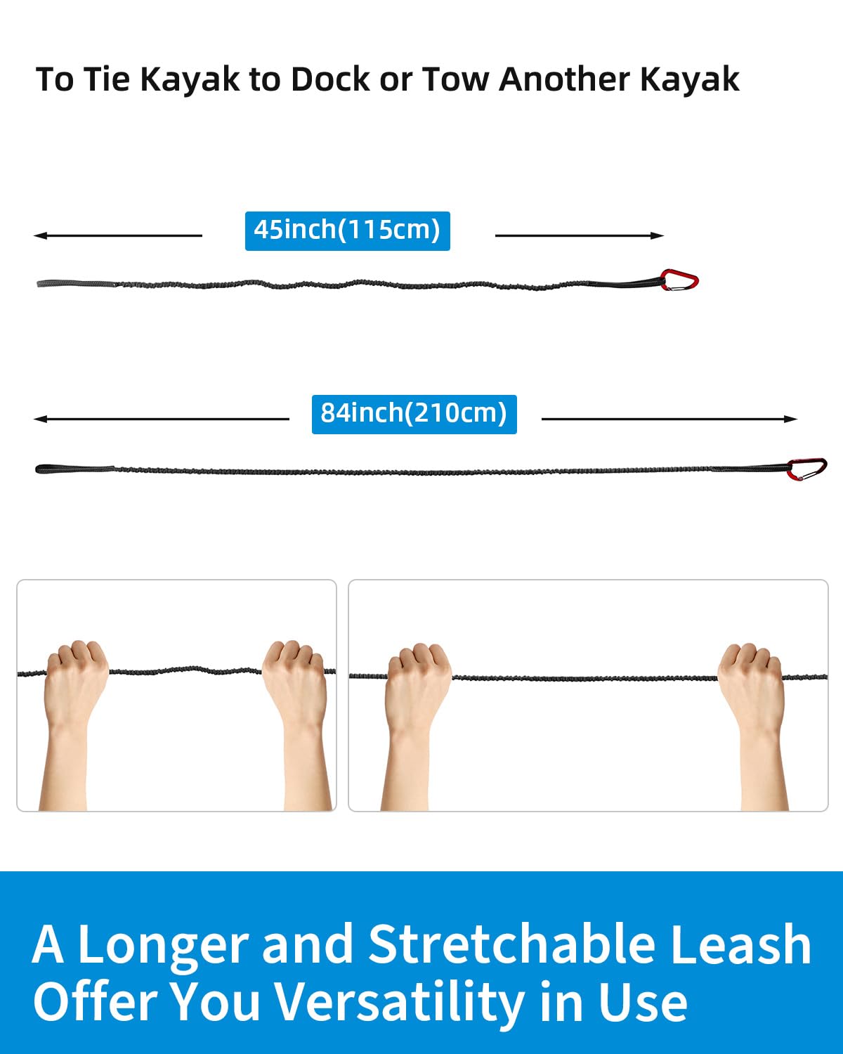 Stretchable Kayak Paddle Leash 4-7ft B90082