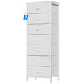 White Tall Dresser with Fabric Drawer T536565