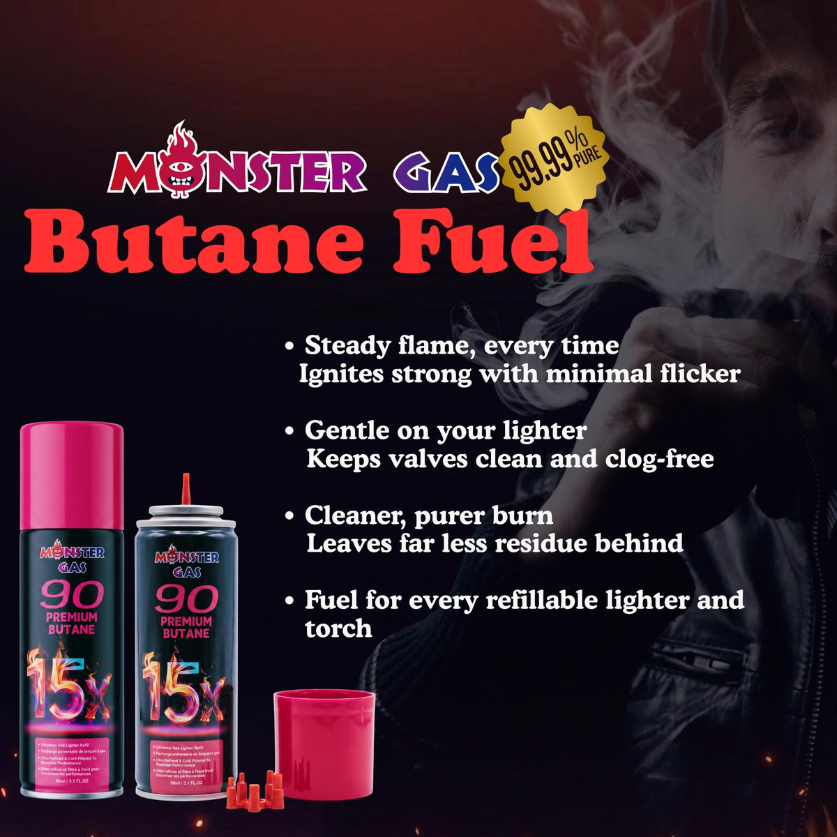 15x Ultra-Pure Butane Fuel Canisters 90ml Q468