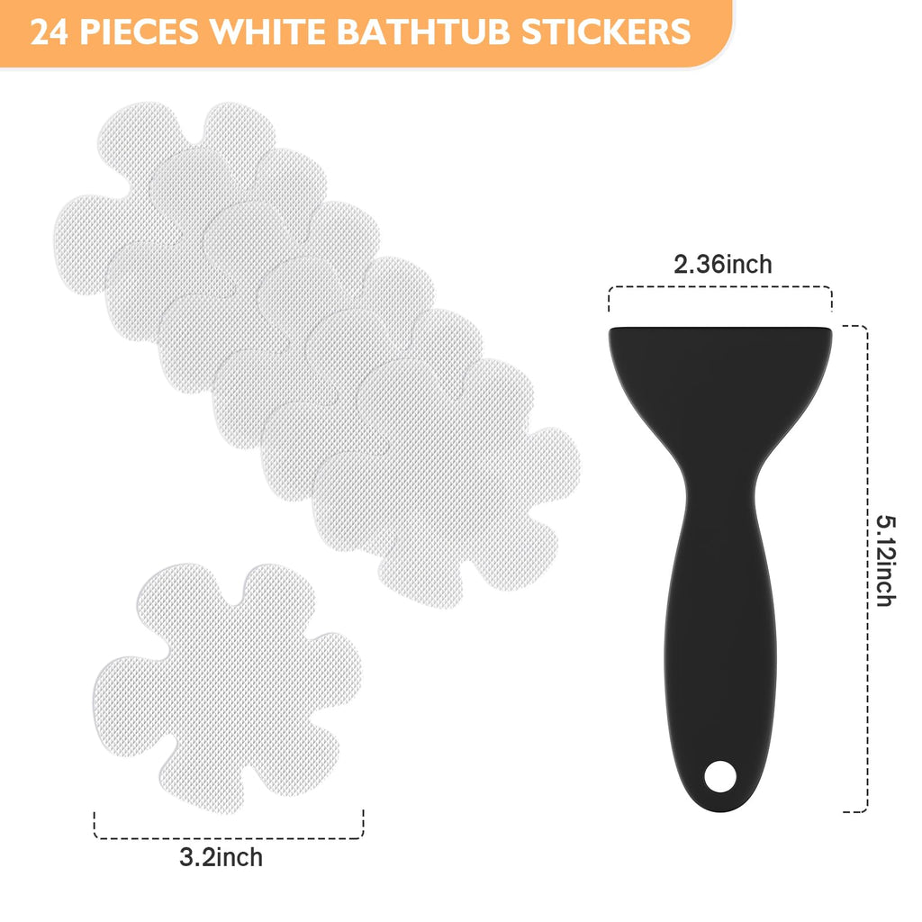24 PCS Clear Non Slip Bathtub Stickers H824