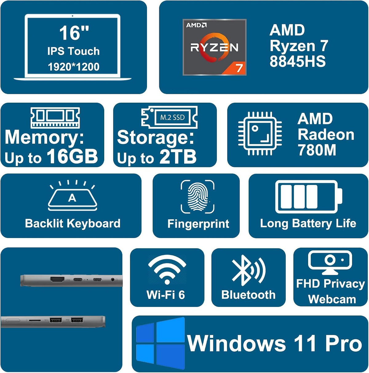 16" Touchscreen 2-in-1 Laptop 16GB RAM 1TB SSD E283