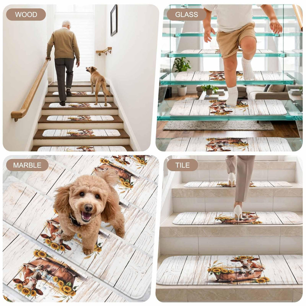 4 Pack Non Slip Carpet Stair Treads 8"x30" W813