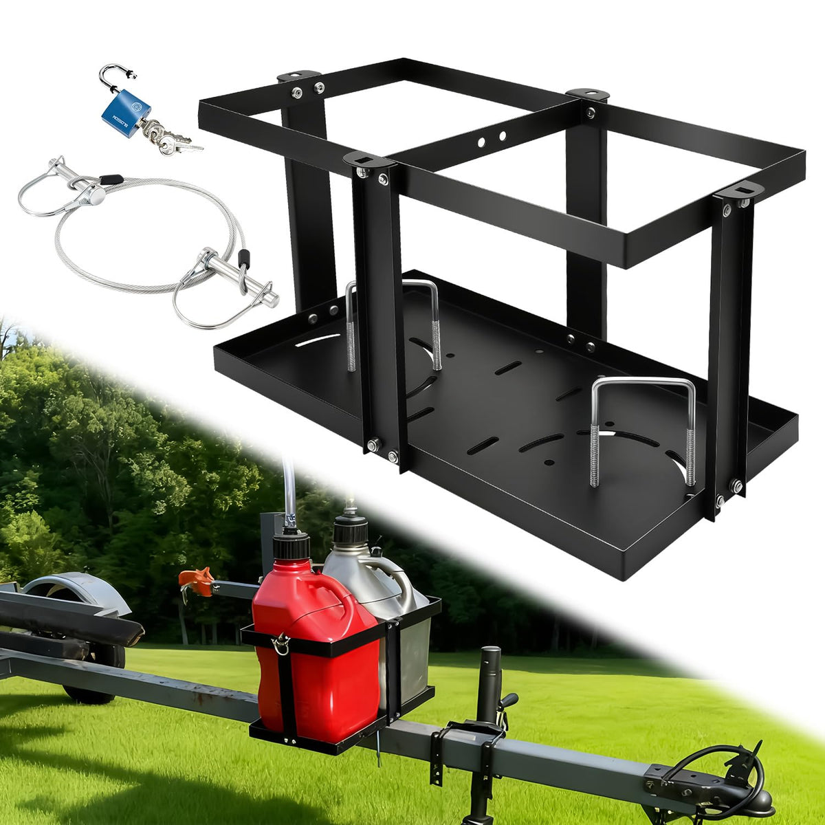 Gas Can Holder with Locking Strap H5298