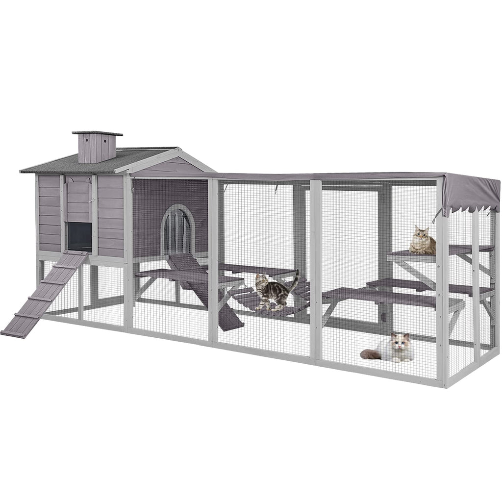 Large Outdoor Cat Enclosure with Platforms O94519