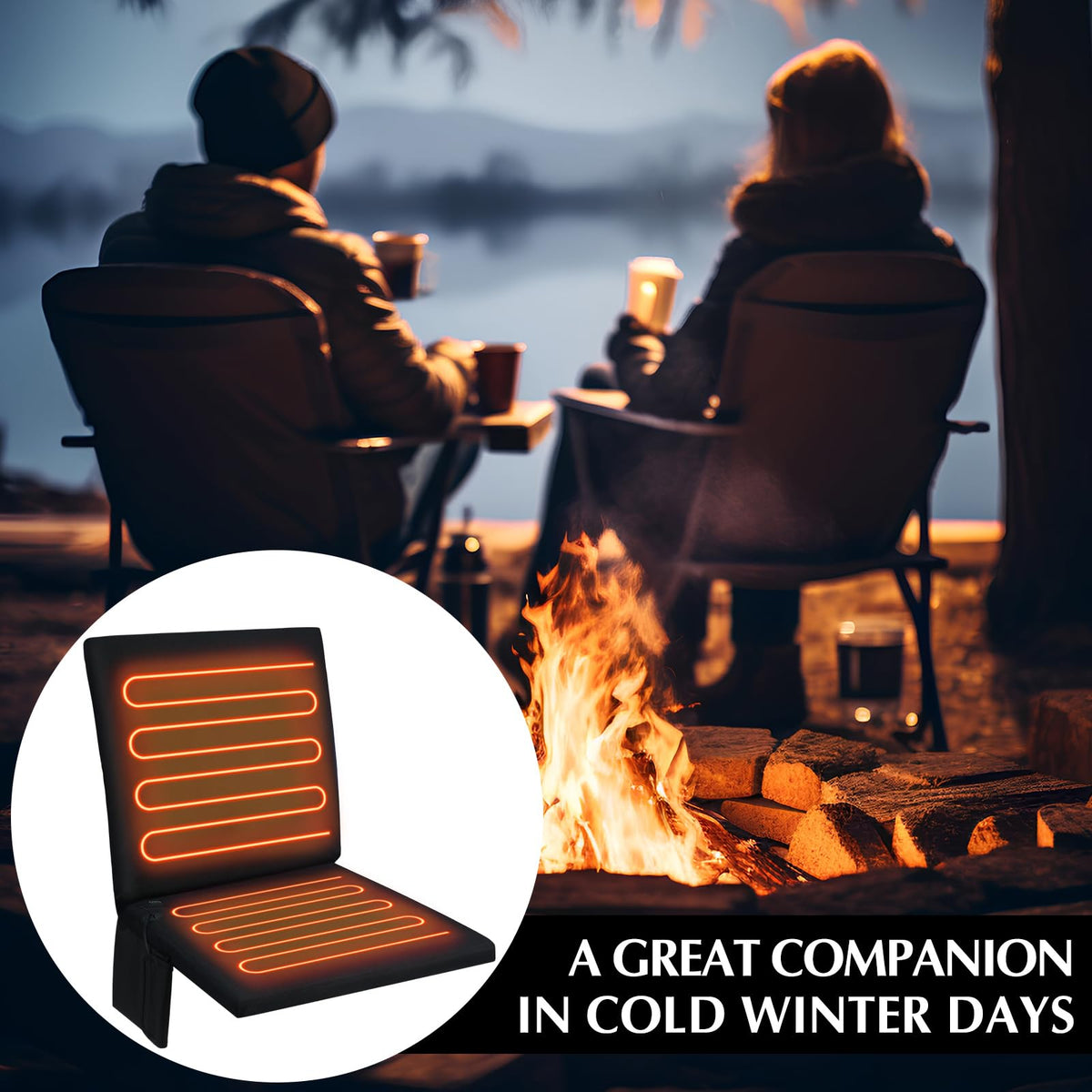 2 Pcs Waterproof Heated Seat Cushion Y2636