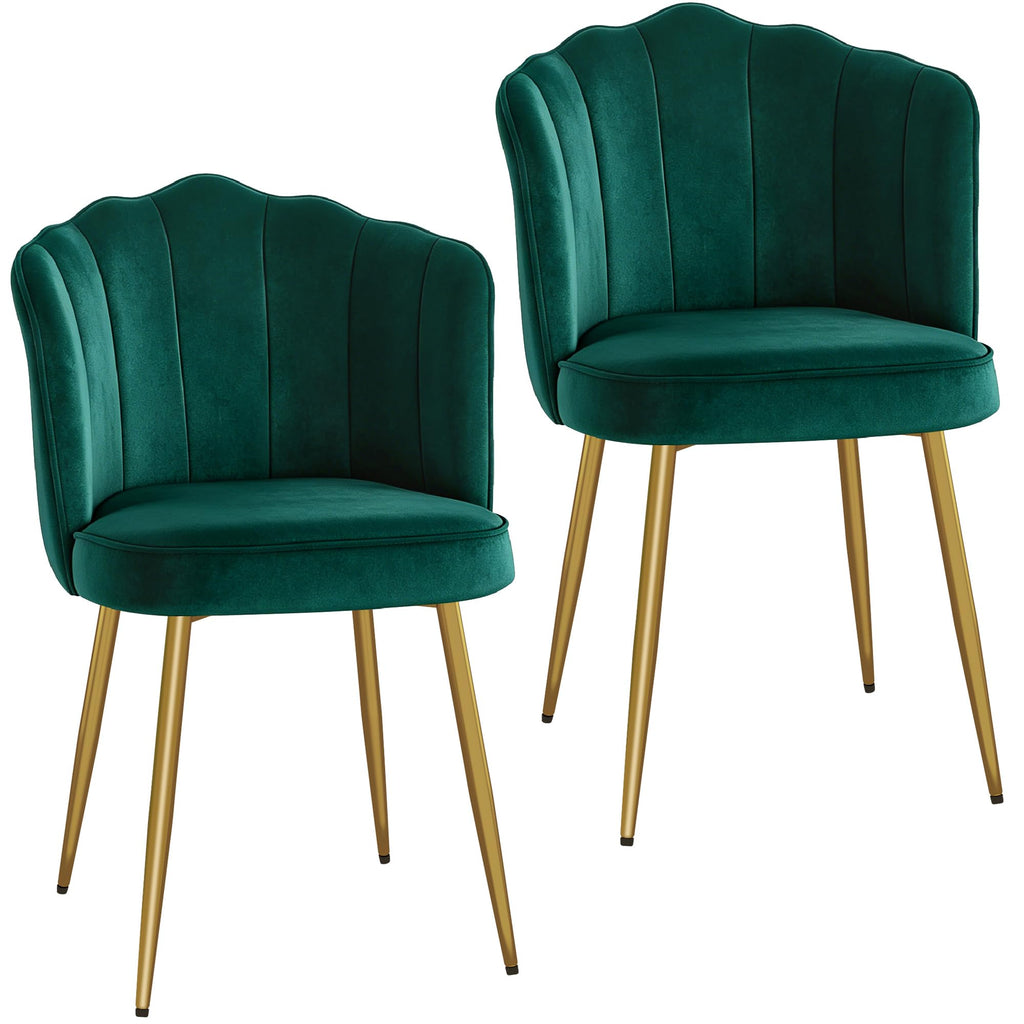 Velvet Dining Chairs Set of 2 Green G5710