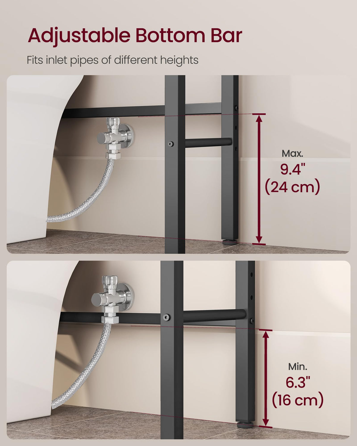 4-Tier Over the Toilet Storage with Basket Z4251